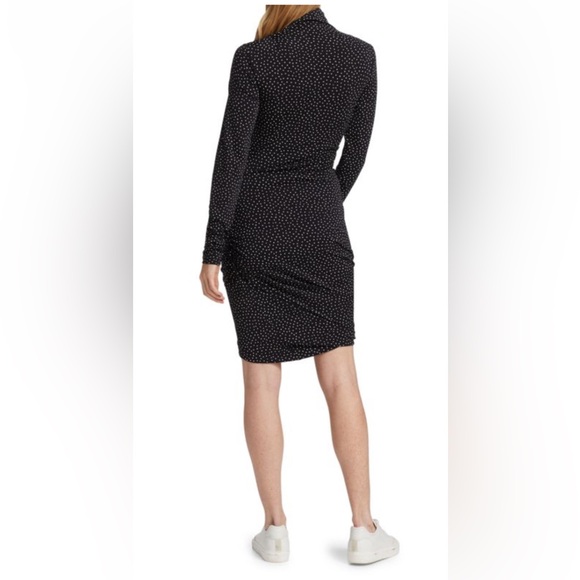 Rag & bone , ruched dress, Md-Lg , EUC , black/white - Picture 3 of 7